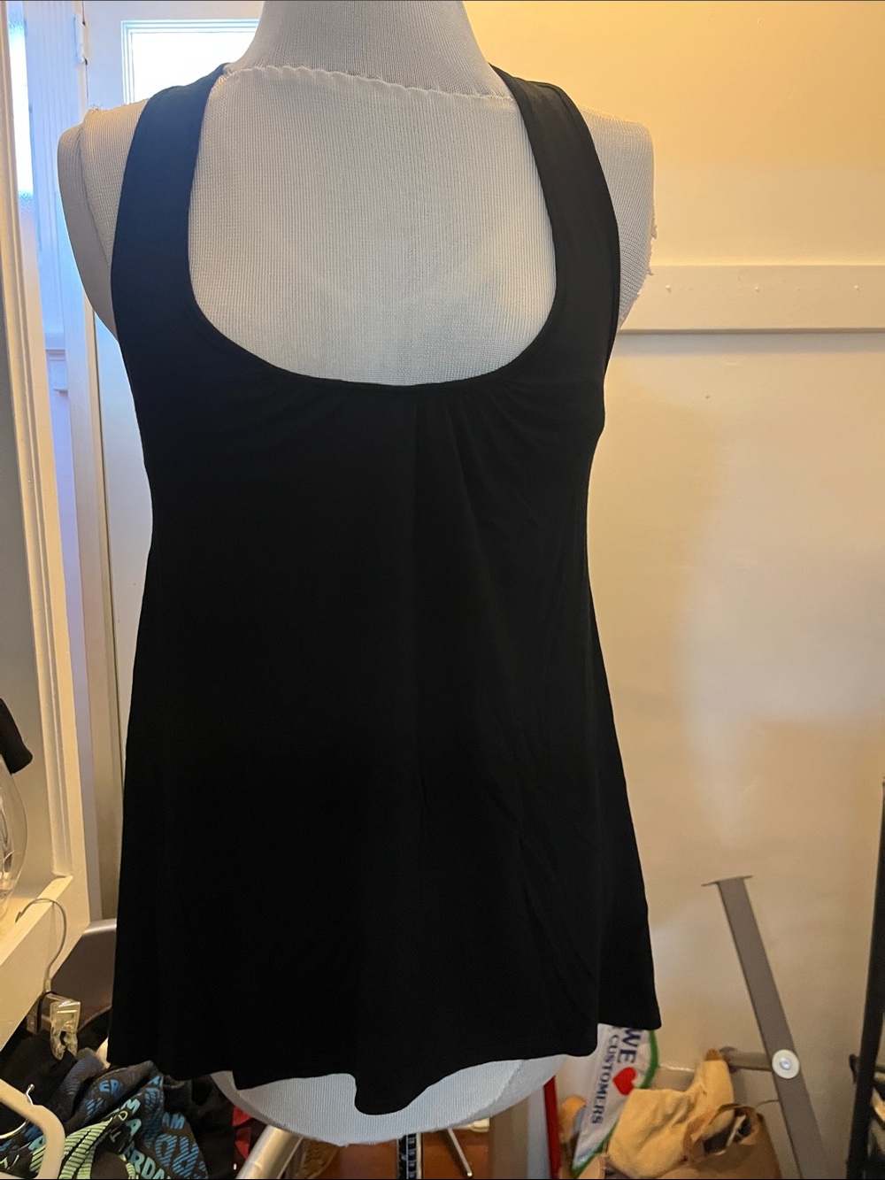 Ella Moss Black Scoop Neck Tank with A-Line Fit